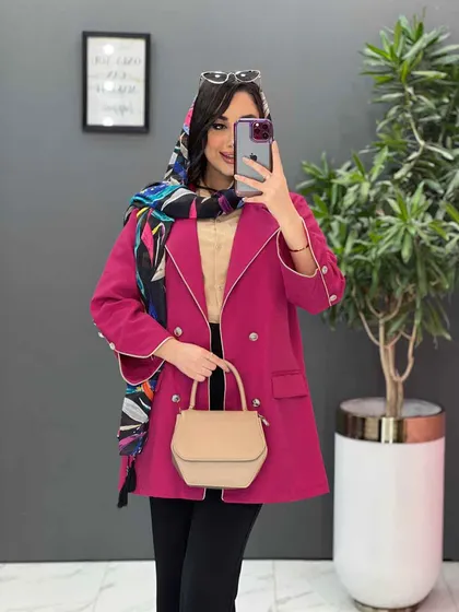 مانتو کتان لمه مغزی دوزی
