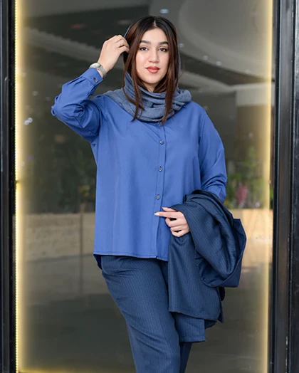 خرید عمده شومیز آبی زنانه قیمت 328 تومن کد 7173