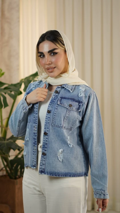 کراپ کت جیب پفکی کد 4123
