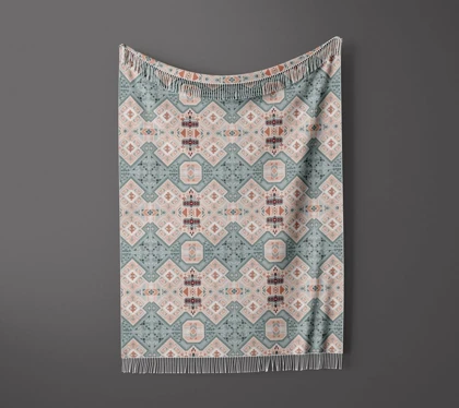 شال مبل ریش دار sofa shawl 294