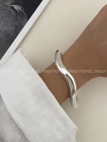 دستبند SILVER شیاردار