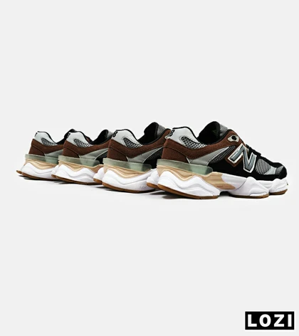 کفش کتانی مردانه و زنانه مشکی طوسی قهوه ای NEW BALANCE 9060 مدل 4973