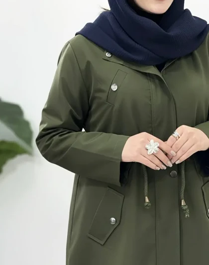 بارانی آستردار کلاهدار لمیس