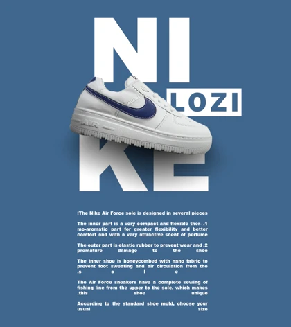 کفش مردانه و زنانه سفید سرمه ای NIKE AIR FORCE