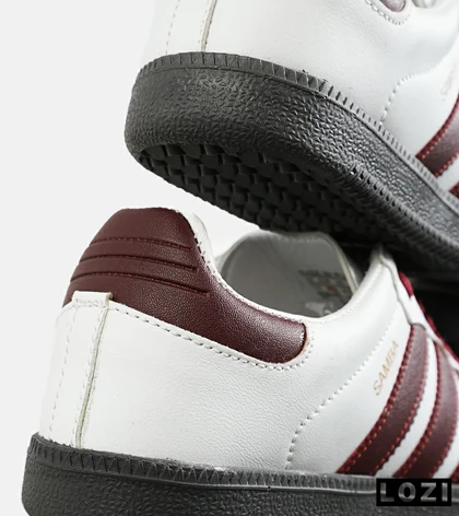 کفش کتانی زنانه سفید زرشکی ADIDAS Samba مدل 7173