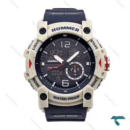 ساعت مردانه هامر دوزمانه 2004 سرمه ای قاب سفید Hummer-6513-G