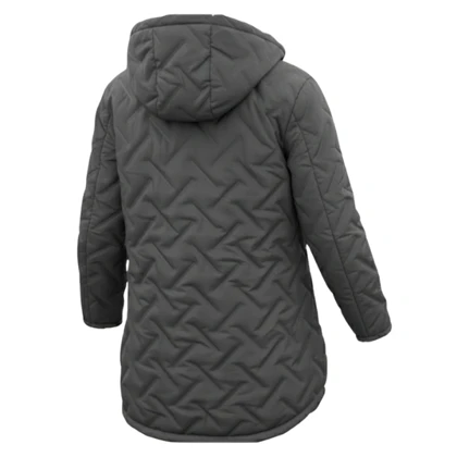 کاپشن زنانه کلاه دار طوسی B1