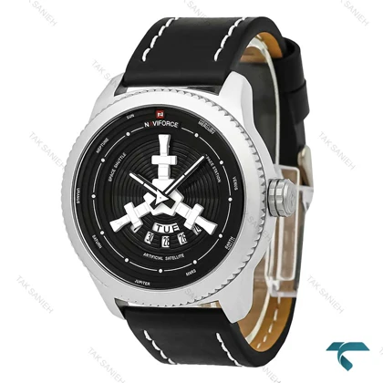 ساعت مچی مردانه ناوی فورس NF9156 آنالوگ بند چرم مشکی NaviForce-7891-G