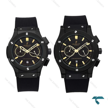 ساعت ست هابلوت مشکی ایندکس طلایی Hublot-6579-S