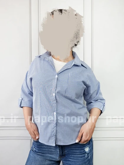 شومیز راه راه جیب‌دار