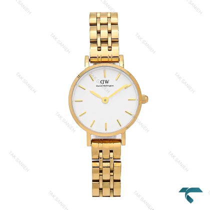 ساعت دنیل ولینگتون زنانه طلایی صفحه سفید مینی DW-6309-L