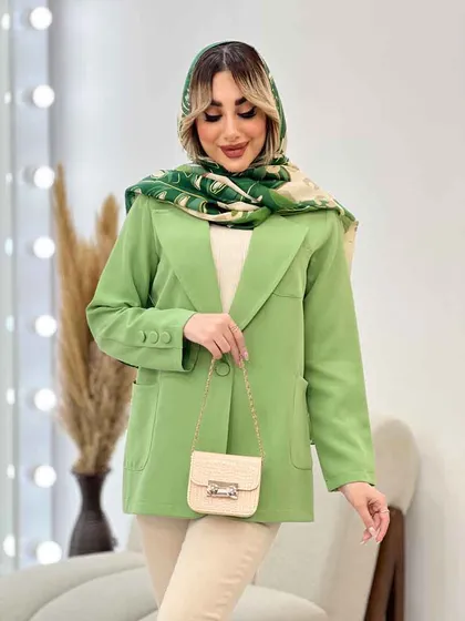مانتو مازراتی یقه انگلیسی تک جیب