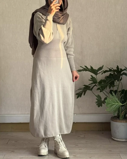 پیراهن بافت کلاهدار