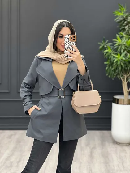 بارانی کمردار آستین سگک