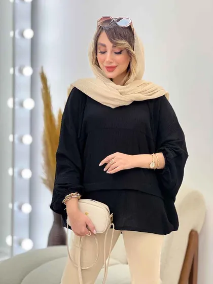 مانتو جلو بسته برش‌دار مارینا