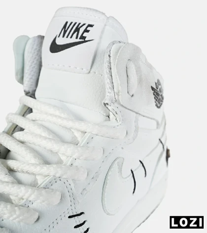 کفش کتانی ساق‌دار مردانه و زنانه سفید مشکی نایک NIKE jordan Vodoo مدل 7785