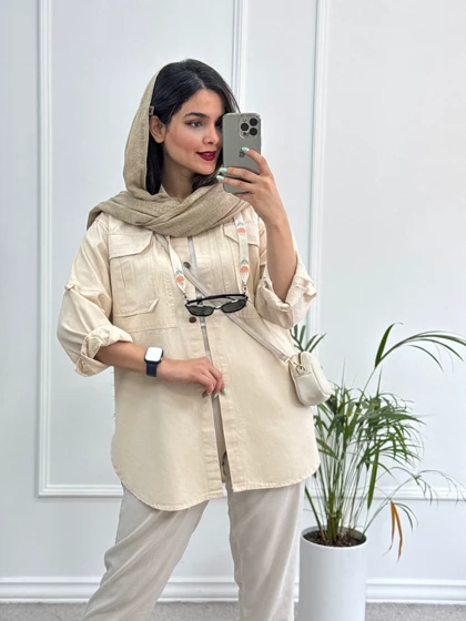 مانتو کتان ساتین