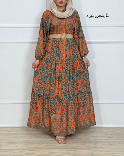 پیراهن ساحلی بلند زنانه کاشی کد 846