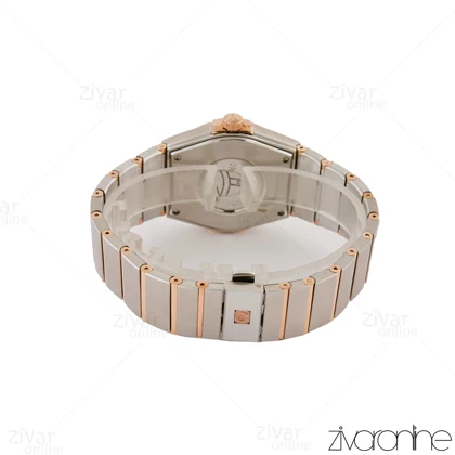 ساعت امگا کانسلیشن مردانه دو رنگ رزگلد ایندکس نگین‌دار صفحه صدفی 105207