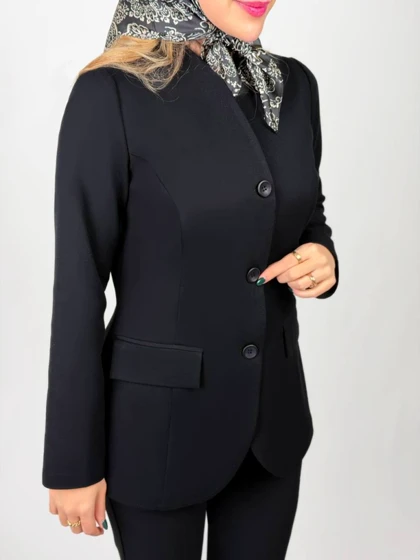 کت مشکی زنانه گاباردین کد FIT
