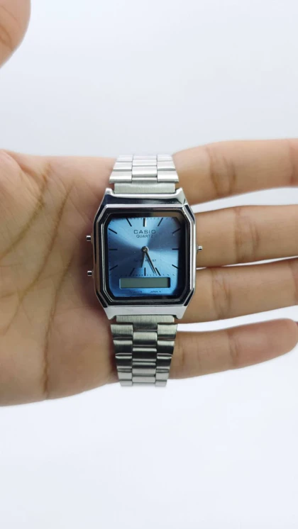 ساعت مچی مردانه کاسیو نوستالژی Casio AQ-230 دوزمانه کلاسیک