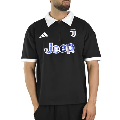 پولوشرت نیم زیپ اسپرت یوونتوس مدل CMP-Adidas-3E842 مشکی