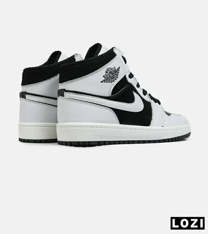کفش کتانی مردانه و زنانه ساق‌دار سفید مشکی NIKE jordan 1 مدل 8481