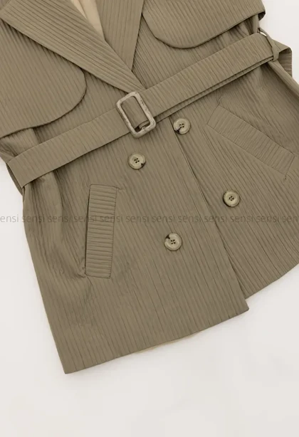 بارانی آستر دار میله ای کد1005041