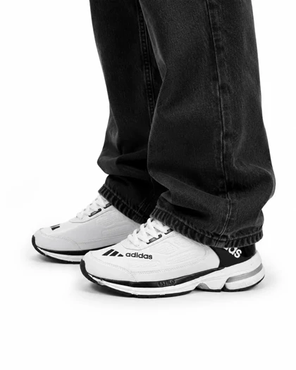 کتانی خارجی مردانه مدل آدیداس سفید مشکی ADIDAS