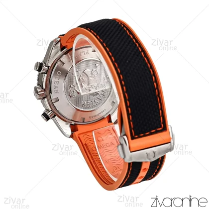ساعت امگا سیمستر مردانه سه موتوره مشکی نارنجی 106802