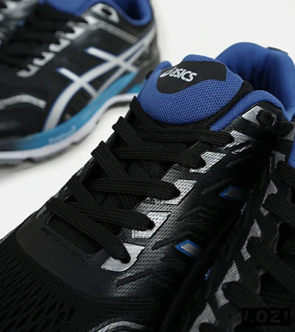 کفش کتانی مردانه مشکی آبی نقره ای ASICS GT 2000