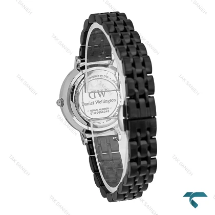 ساعت زنانه دنیل ولینگتون Petite مشکی قاب سیلور اسمال DW-8019-L