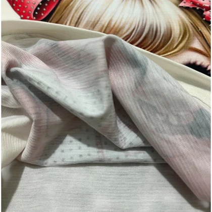 ست تیشرت آستین کوتاه و شلوار دخترانه مدل پاپیون PJ1174 رنگ شیری