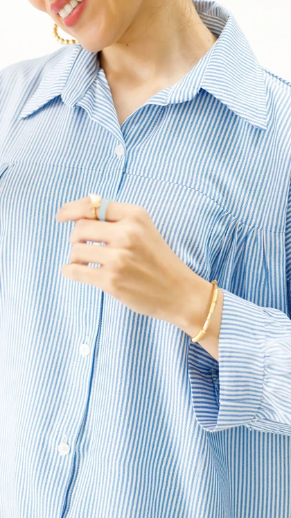 شومیز سینه چین راه راه