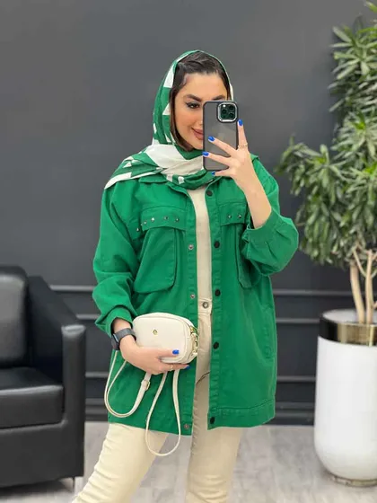 مانتو کتان چهار جیب پرچ پارلا