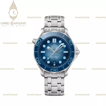 ساعت مچی امگا سیمستر بند سیلور صفحه آبی Omega Seamaster Diver
