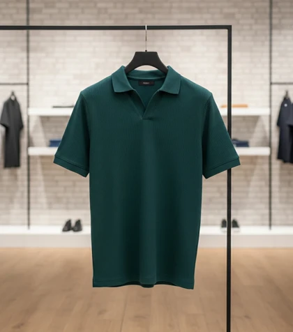 تیشرت میله ای یقه دار tavar-سبز