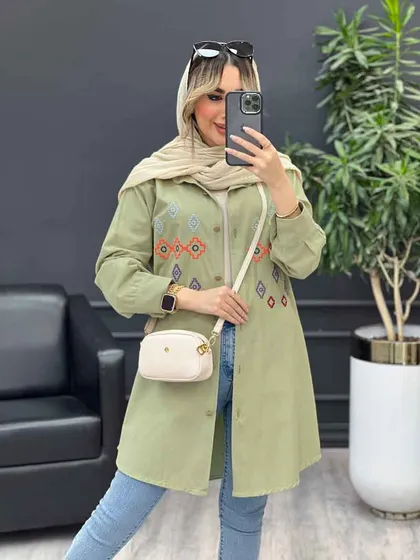 مانتو لینن طرح لوزی