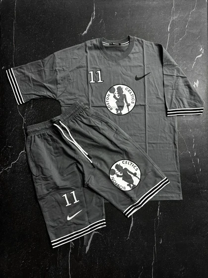 پکیج کد E891 شامل تیشرت + شلوارک نخی طرح سلتیک با 6 رنگ خفن🔥😎