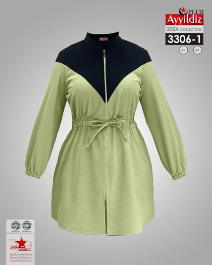 سویشرت مانتویی زنانه سایز بزرگ کد 3306