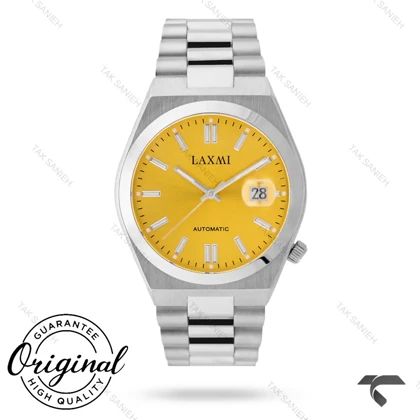 ساعت اتوماتیک لاکسمی 8559-2 مردانه سیلور صفحه زرد Laxmi-9533-G