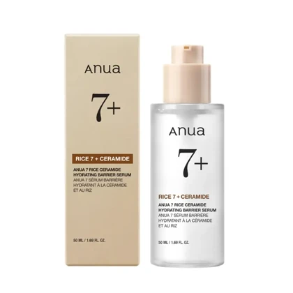 سرم آبرسان و ترمیم‌کننده Anua, مدل Rice Ceramide 7 حاوی نیاسینامید 3٪، آلفا آربوتین و سرامید حجم 50 میلی‌لیتر