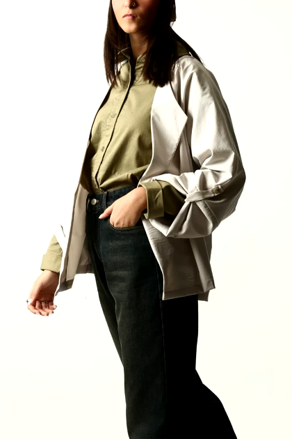 مانتو کرپ یقه برگردان کرپ زنانه