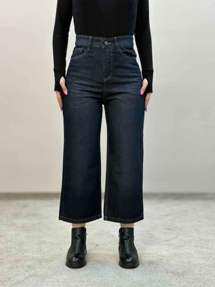 شلوار جین واید سرمه ای 6265