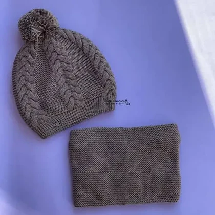 کلاه و شالگردن رینگی بافت برجسته اندلس