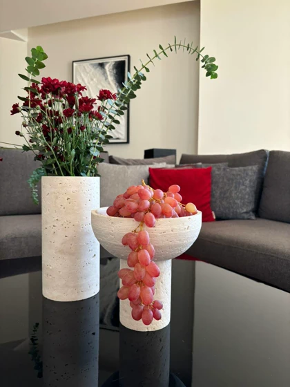 گلدان استوانه‌ای ارتفاع 20 سانتی متری