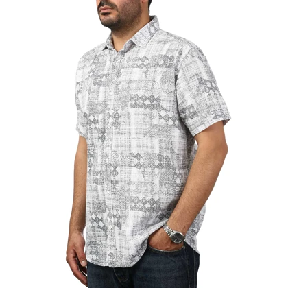 پیراهن آستین کوتاه کنفی مردانه مدل 6111116
