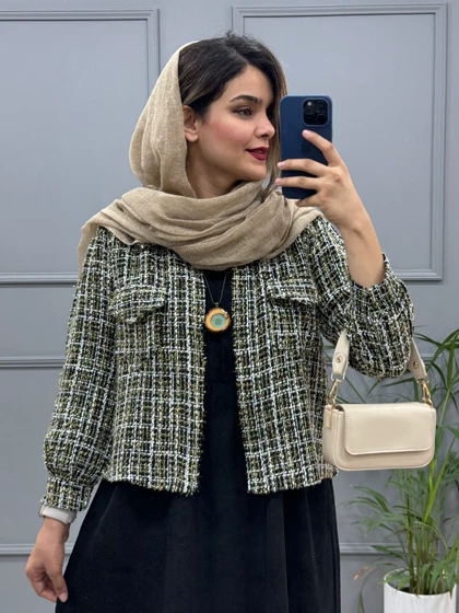 ست پیراهن مانتویی و کت شانل ملودی