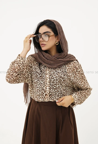 شومیز زنانه شیشه ای طرح دار کد1006203
