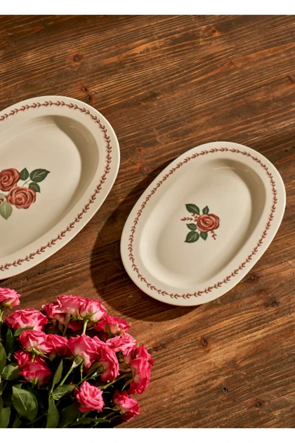 بشقاب سرو Bella Maison مدل Rose چینی